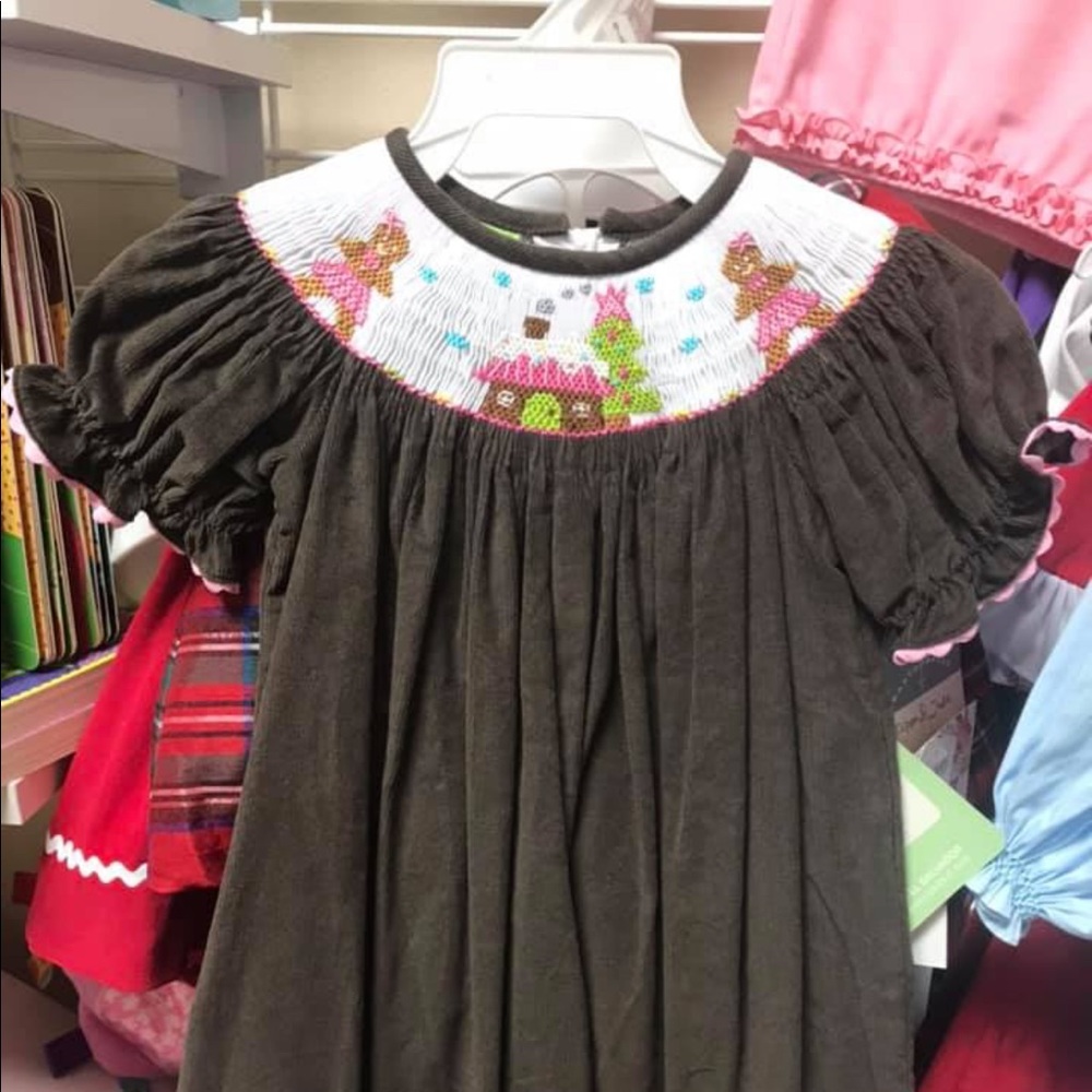 NWT 12 mo. Smocked candy land Ss cord dress